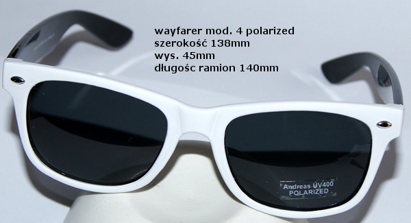 Wayfarer white-black style mod. 4 polarized