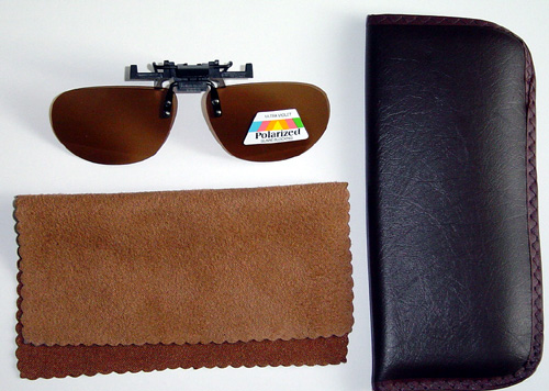 clip-on polarized+case+clean.cloth nr. L8795brown